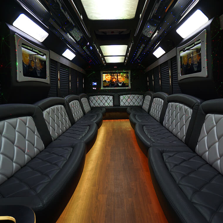 inside a limo bus